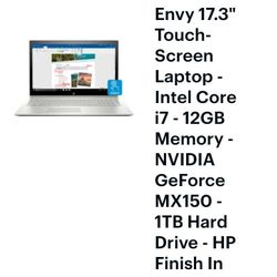 Envy 17.3" Touch-Screen Laptop - Intel Core i7 - 12GB Memory - NVIDIA GeForce MX150 - 1TB Hard Drive - HP Finish In Natural Silver