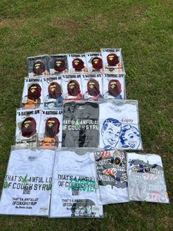 Bape shirts and awful lot of bought sryup