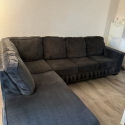 Navy Blue 2-Piece Sectional Couch