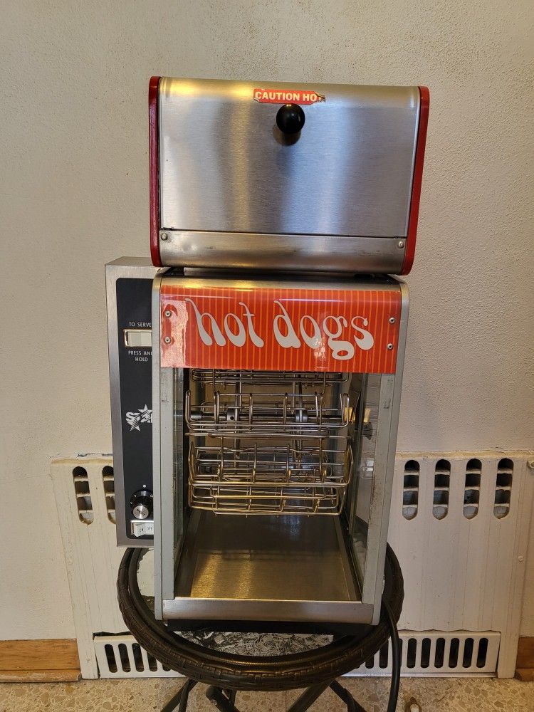 Star Commercial Cradle Type Rotisserie Hot Dog Broiler & Bun Warmer