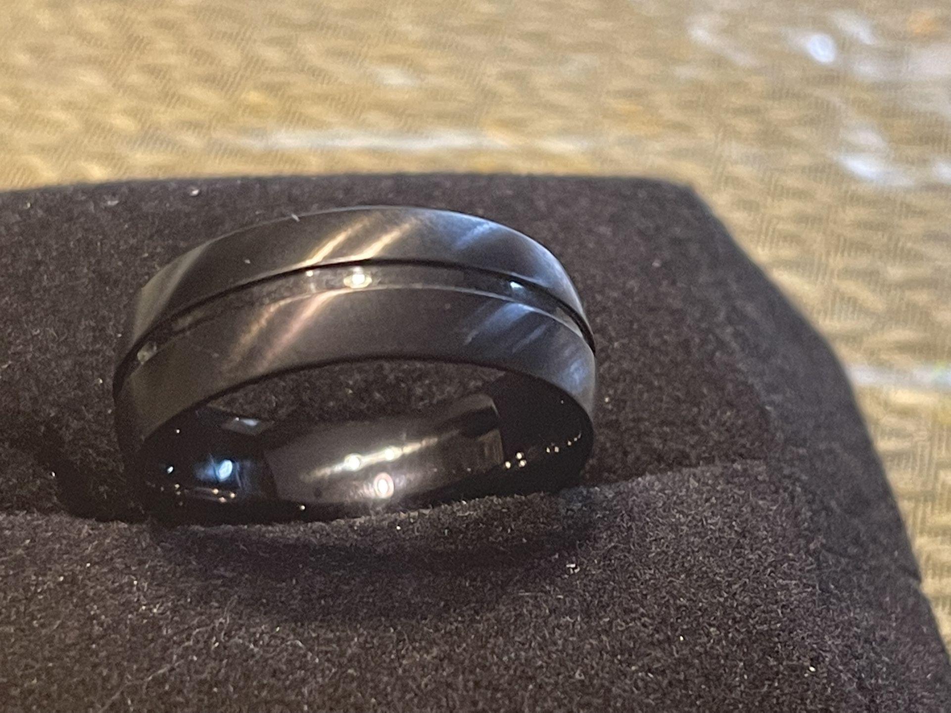 Black Titanium Mens Wedding Ring