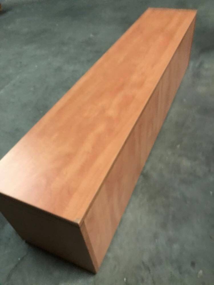 Oak finish storage bench
