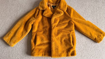 Halogen faux fur jacket women’s small goldenrod