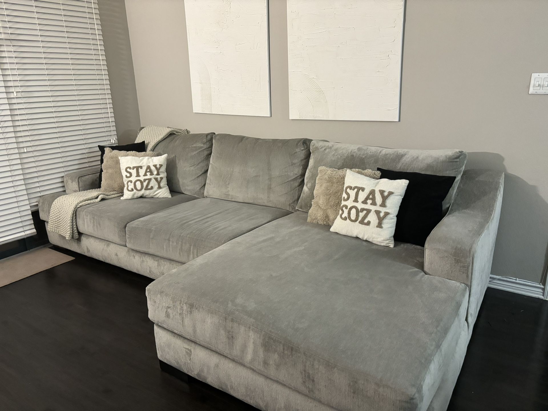  Grey Living spaces Sectional with Chaise