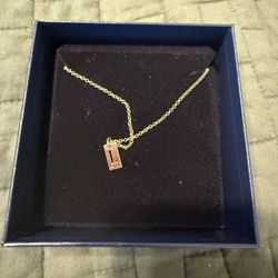 QVC 14K Rose Gold Plated Sterling L Initial Necklace New in box