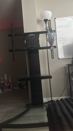 Black Floor TV Stand with Mount