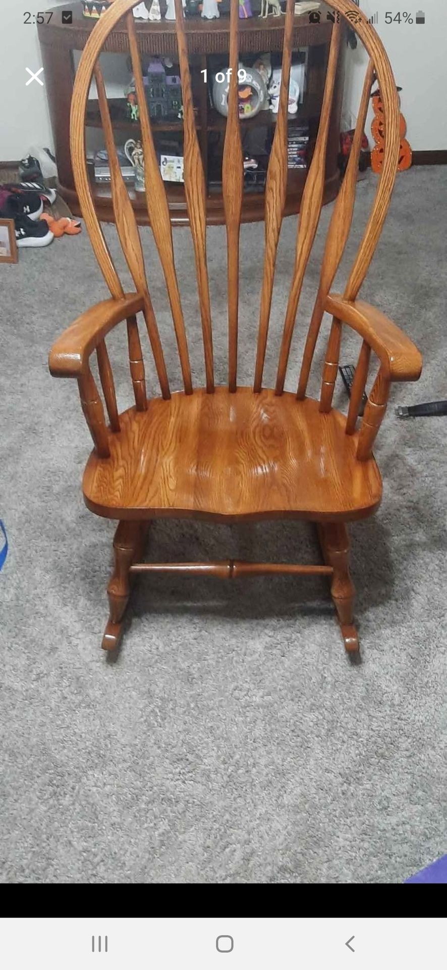 Vintage Oskar Huber Oak Windsor Style Rocking Chair