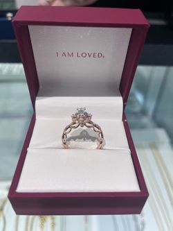 Helzberg Diamonds 'I Am Loved' Rose Gold Pear-Shaped Halo Engagement Ring