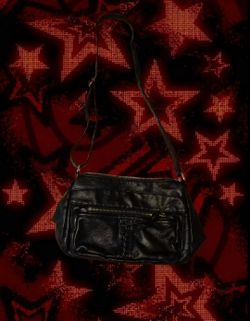 Black Leather Crossbody Shoulder Bag