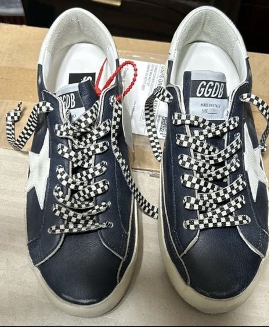 New Golden Goose Super Star Classic Leather Dark Blue/White Sneakers