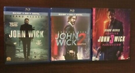 John Wick movies 1,2 and 3 Blu-ray collection all for $30, Disney Marvel DC Harry Potter the Star Wars movies Bluray and dvd collectors