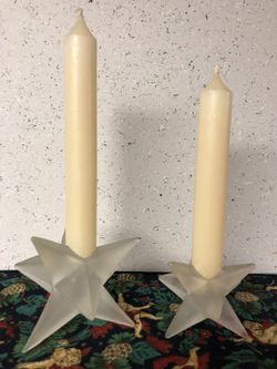 Christmas Star Candle Holder Set with Candles