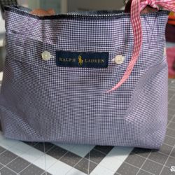 Handmade Upcycled button Down Shirt Bag 