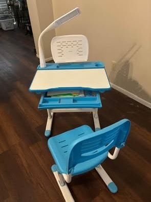 Blue Student Desk (Adjustible chair and desk)