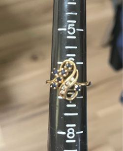 Sapphire and diamond ring 14 karat gold