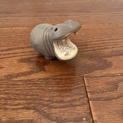 Vintage Artesania Rinconada Hippo Hippopotamus Figurine Uruguay Signed