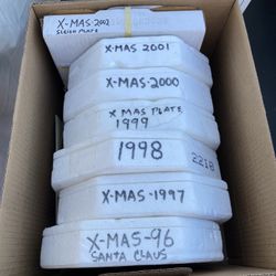 Box Of Collectible Christmas Plates - Bradford Exchange Norman Rockwell