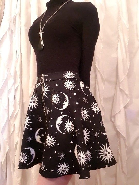 Hot Topic Skirt. Celestial Skater Skirt. Sun's And Moons.