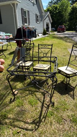 Five piece rod iron indoor outdoor set