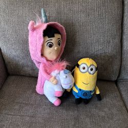 2pcs.-10”&17” Despicable Me  Stuffed Animals-