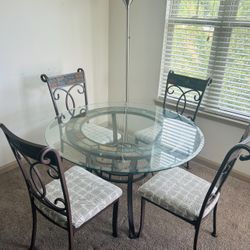 Glass Dinning Table With 4 Chairs