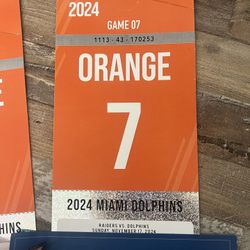 Dolphins V Raiders Orange Parking Pass 