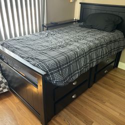 Twin size bed frame and mattress