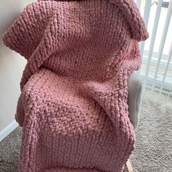 Handmade knitted blanket