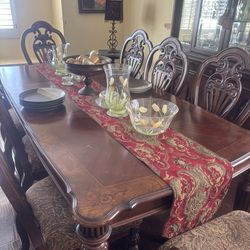 Dining room table and  cabinet