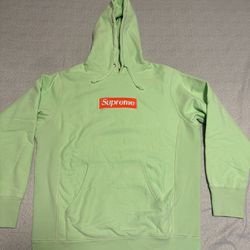 Supreme Size Small Box Logo Hooded Sweater Sweatshirt Pale Lime FW17 Men Used
