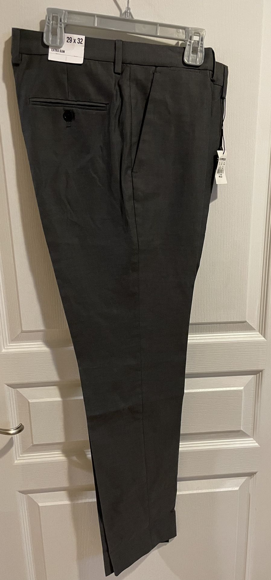 Brand New Express Extra Slim Grey Dress Pant Size 29 X 32