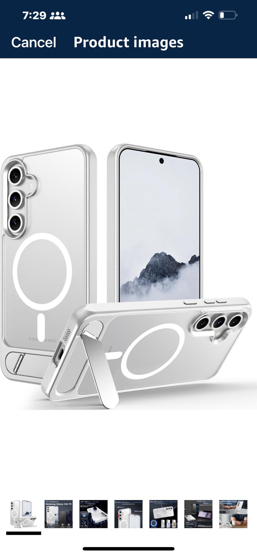 New For Samsung Galaxy A55 5G Case CLEAR Built-in Invisible Kickstand