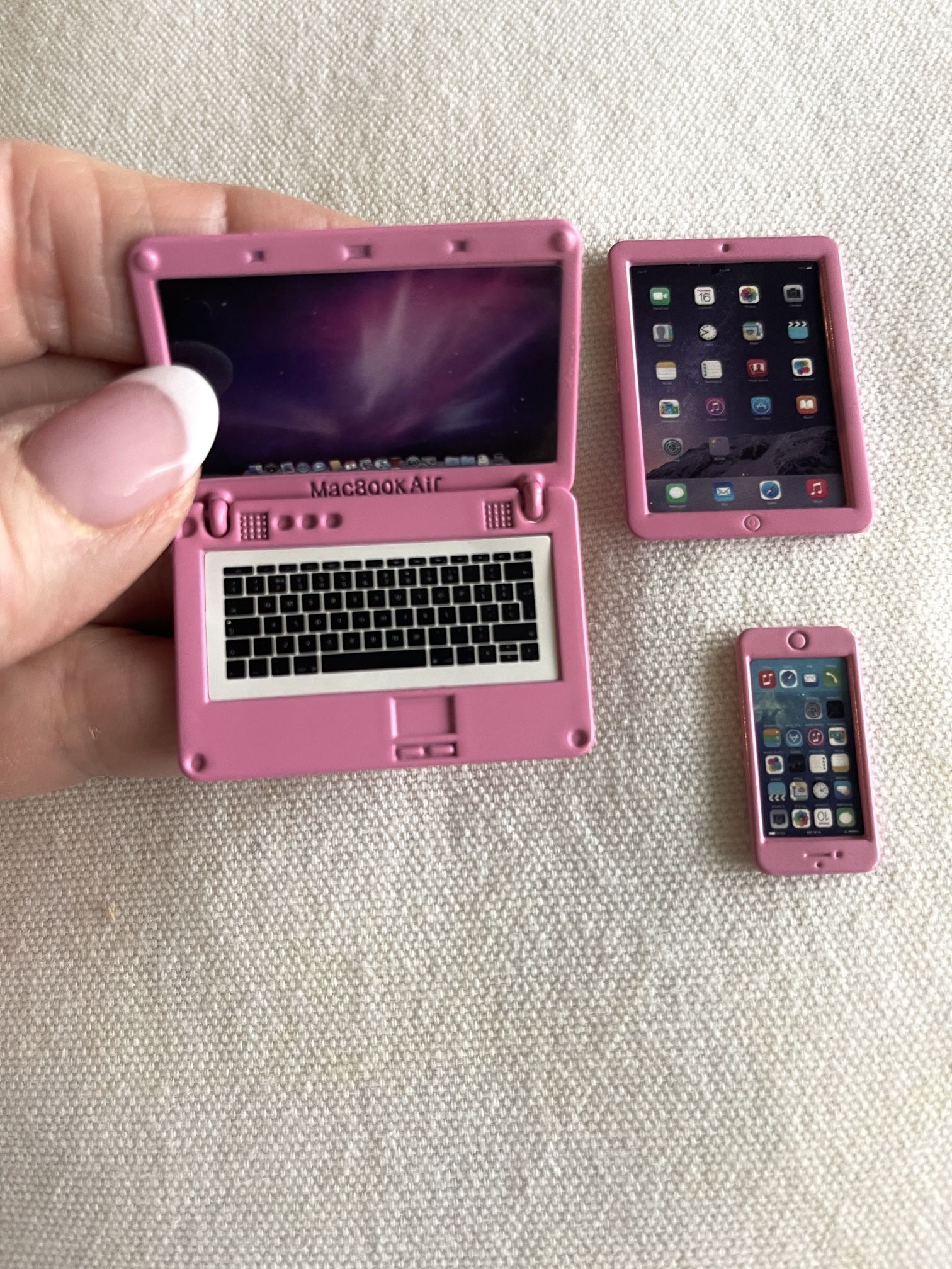 Pink Toy Laptop, iPad, Phone Set