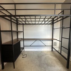 Loft Bed (twin Size)With Desk Underneath 