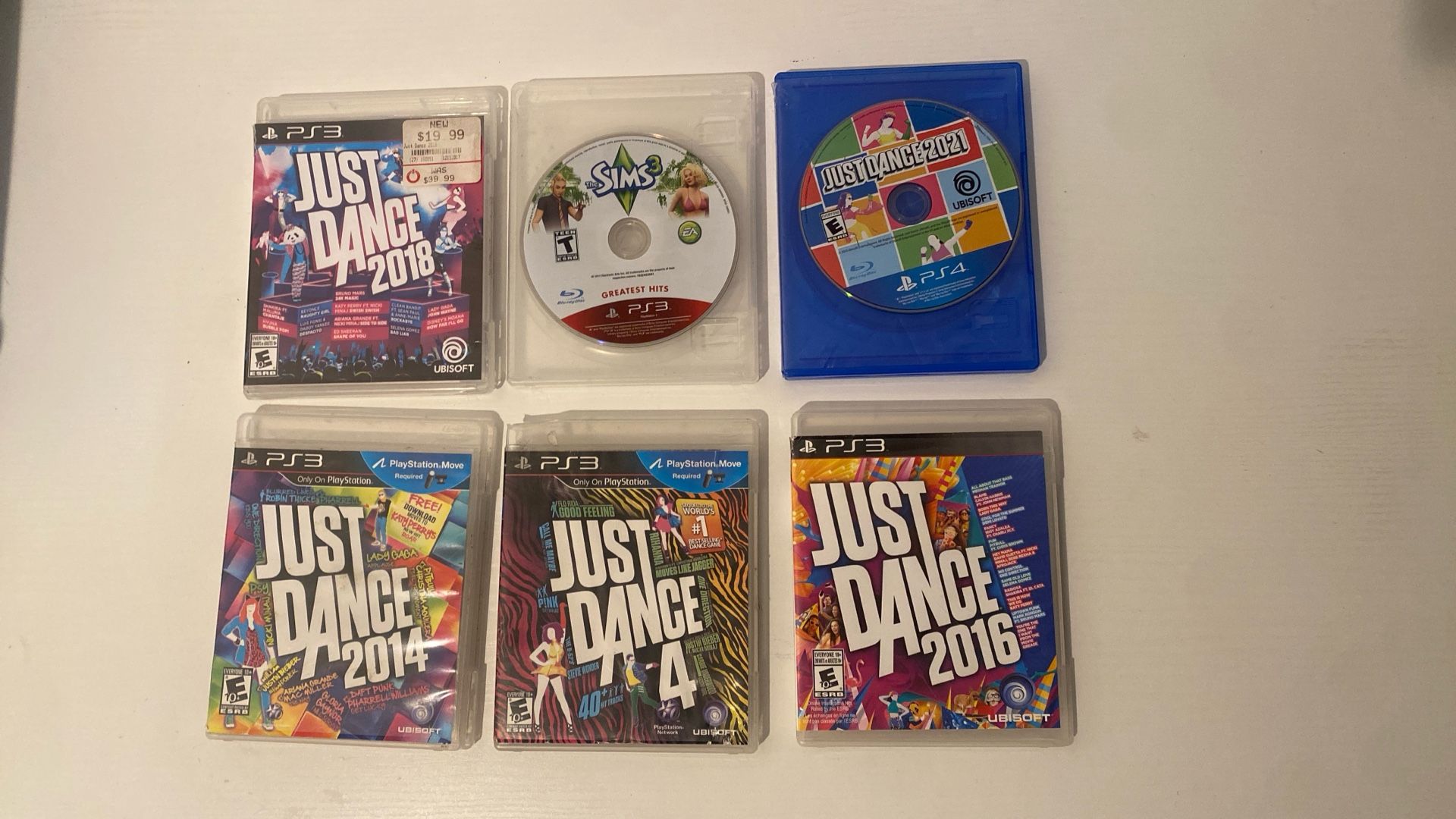 PS3 Game Bundle — 6 Games (Just Dance + Sims 3)