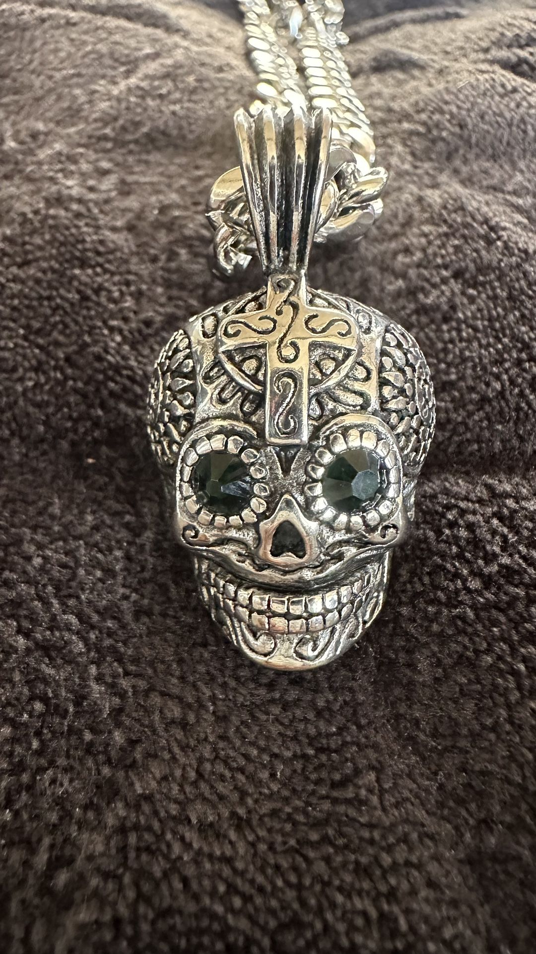 Skeleton Skull Pendant Necklace Retro Punk Rock Jewelry For Men Unisex