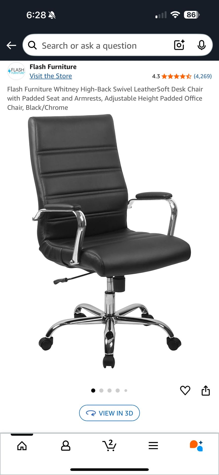 Brand New Black & Chrome Vegan Leather Tall Back Height Adjustable Reclining Executive Office Chair