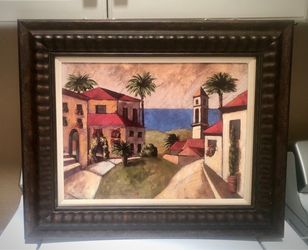 John & Elli Milan vintage Small Palisades painting