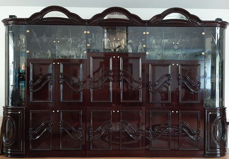 EXCLUSIVE WALL UNIT ENTERTAINMENT CENTER CHINA CABINET 
