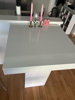 white counter-height table
