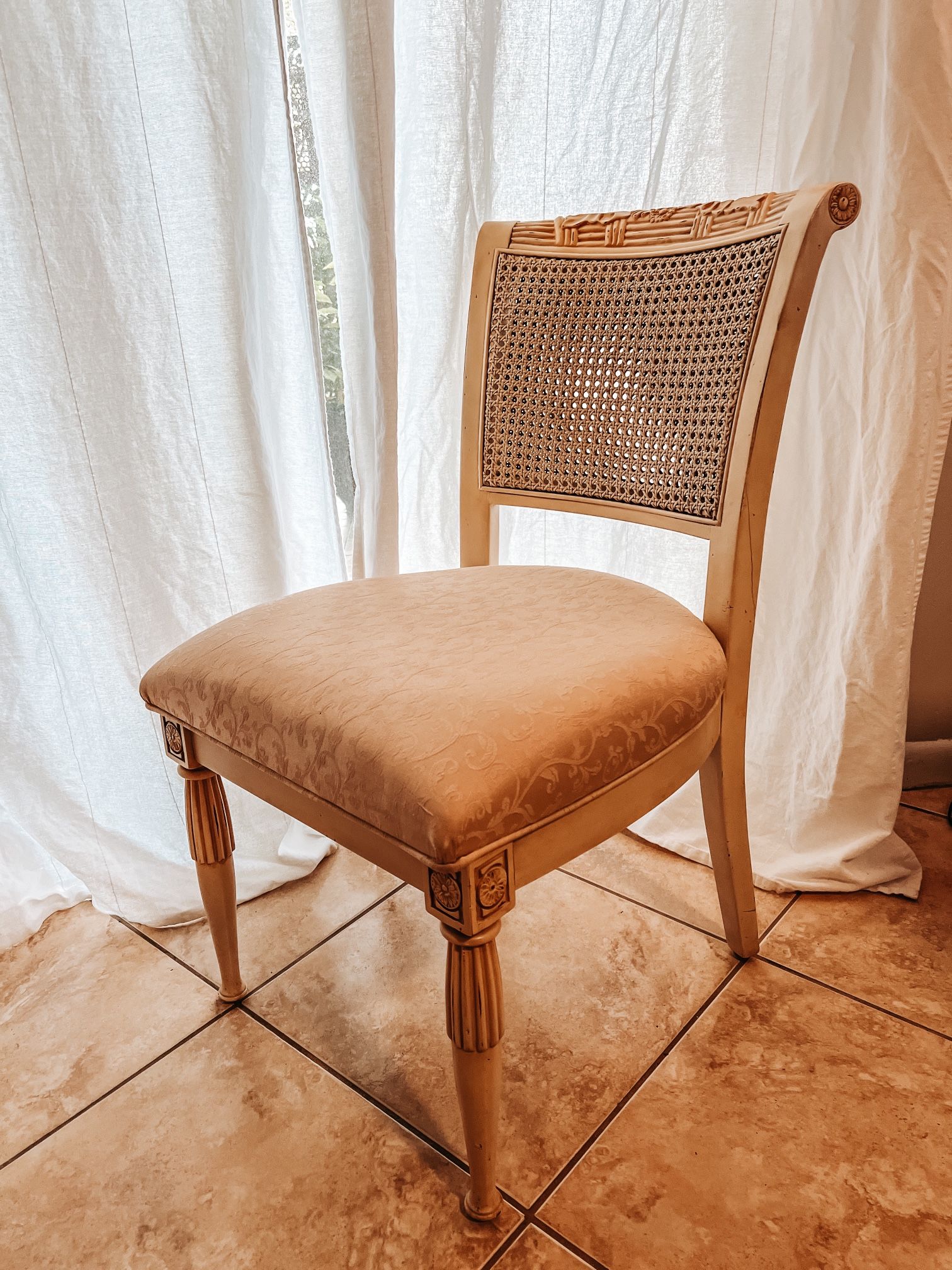 Solid Wood Cane Dining Chair