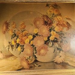 Rare Vintage 1950s-1960s Turner Wall Accessories 35"x24" Signed Floral Wall Art