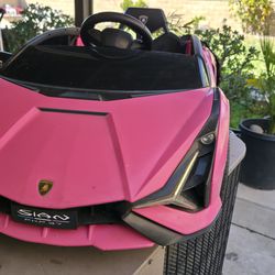 Kids Pink Lamborghini Ride On Car