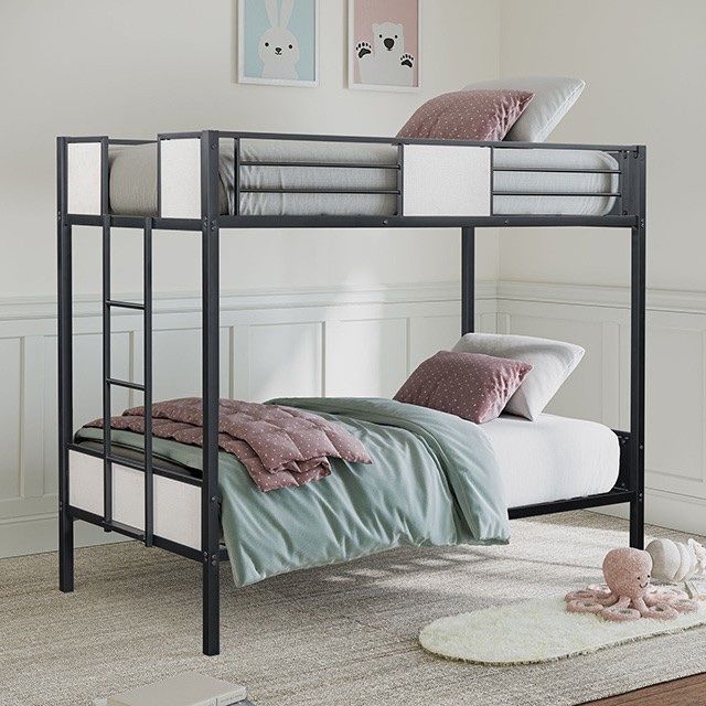 TWIN METAL BUNK BED WITH MATTRESSES / LITERAS 