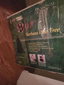 9' Prelit Barbara Pine Artificial Christmas Tree