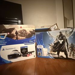 Limited Edition Destiny PS4, PSVR Skyrim bundle, Farpoint VR + Aim controller bundle, and accessory charging stand