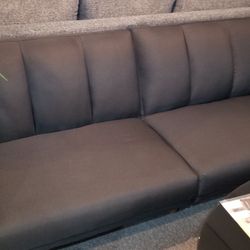 Brand New 81" x 44" Black Fabric Sofa Futon