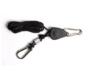 1/8 in. Heavy Duty Ratchet Hanger Adjustable Grow Light Rope Clip Carabiner Light Hanger Pair