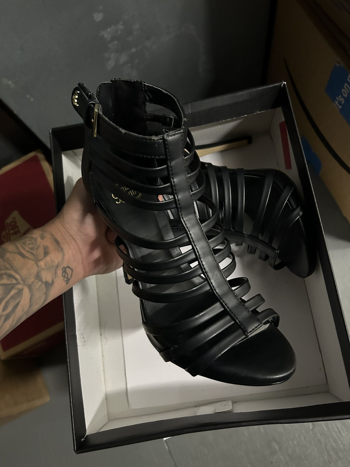 Black aloka heels