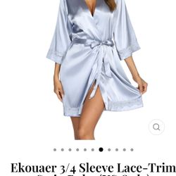 Light Blue Satin Robe